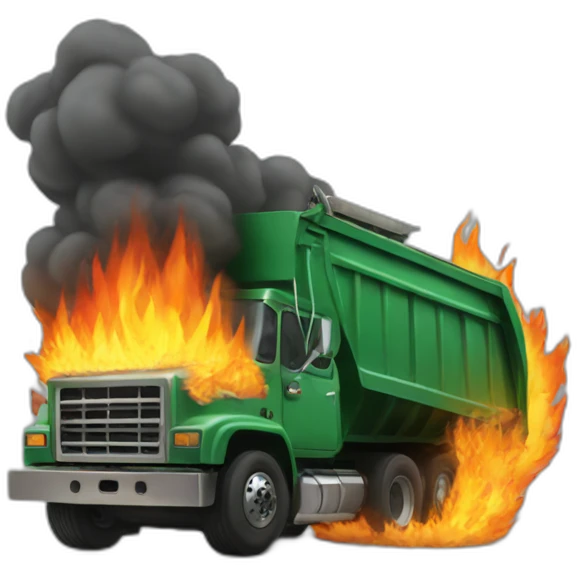 Dumpster truck on fire emoji