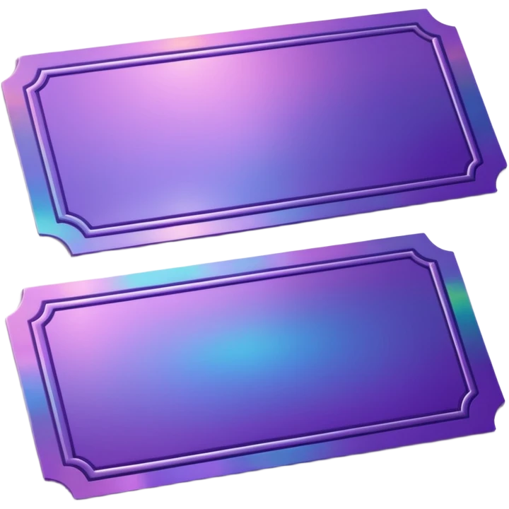 Purple beautiful holographic Concert ticket emoji