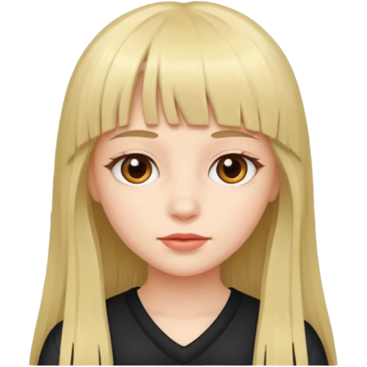 lecture girl with fringe long hair emoji