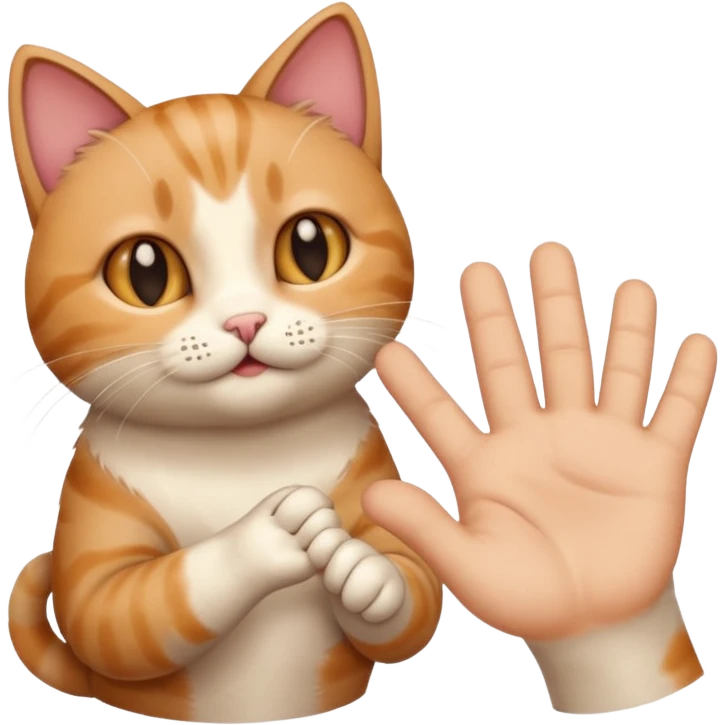 Fingers in cat emoji