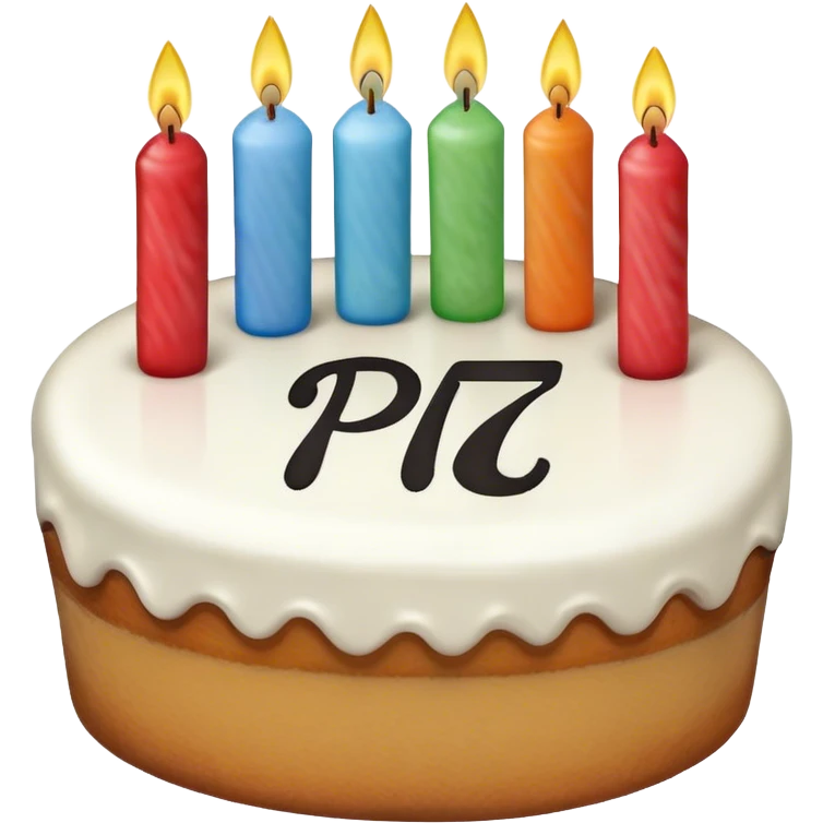 A handwritten mathematical Pi number that is celebrating a birthday with a cake emoji