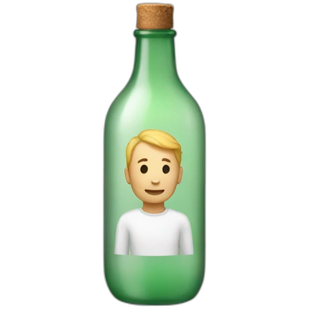 Bottle with a human emoji