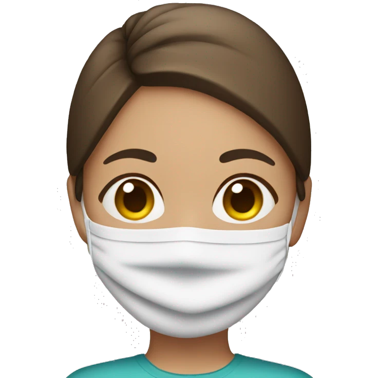 girl with brown hair in towel wearing face mask emoji