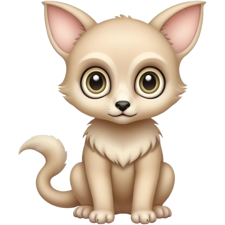 Adorable colorful baby pastel edgy animal-hybrid, full body, big Eyes emoji