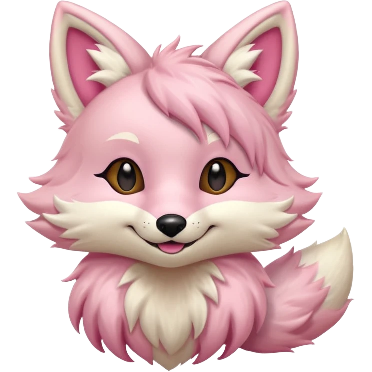 Anthropomorphic Pastel beige and pastel Sakura-pink fox furry fursona emoji