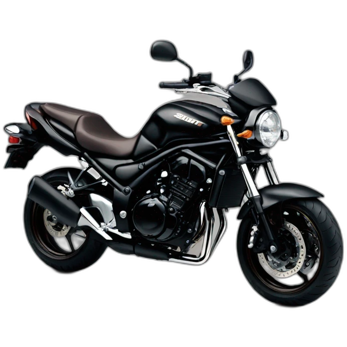 a black suzuki bandit 1200 Naked 2007 with brown leather seats emoji