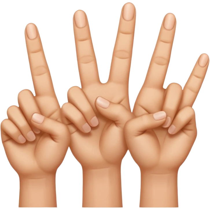 Manos con 3 dedos levantados y la otra mano solo 1 dedo levantado emoji