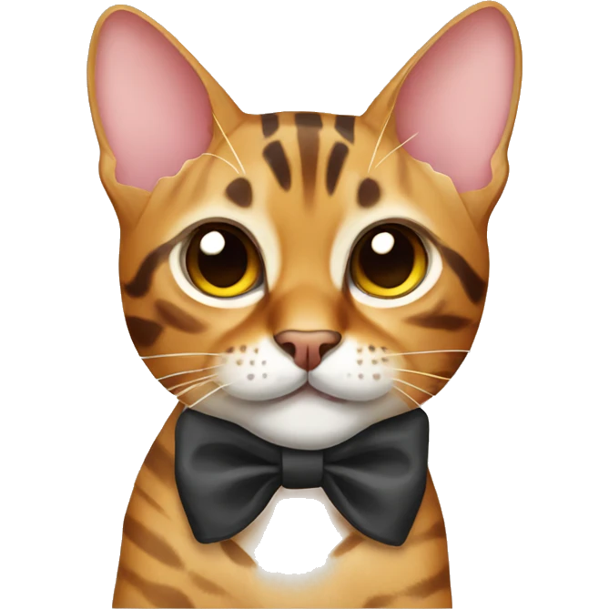 bengal cat wearing a bow emoji