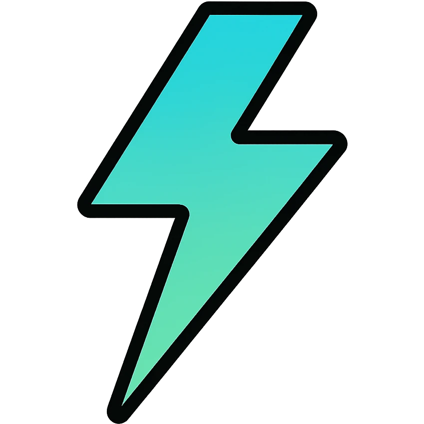 stylized thunder icon with blue-green gradient emoji