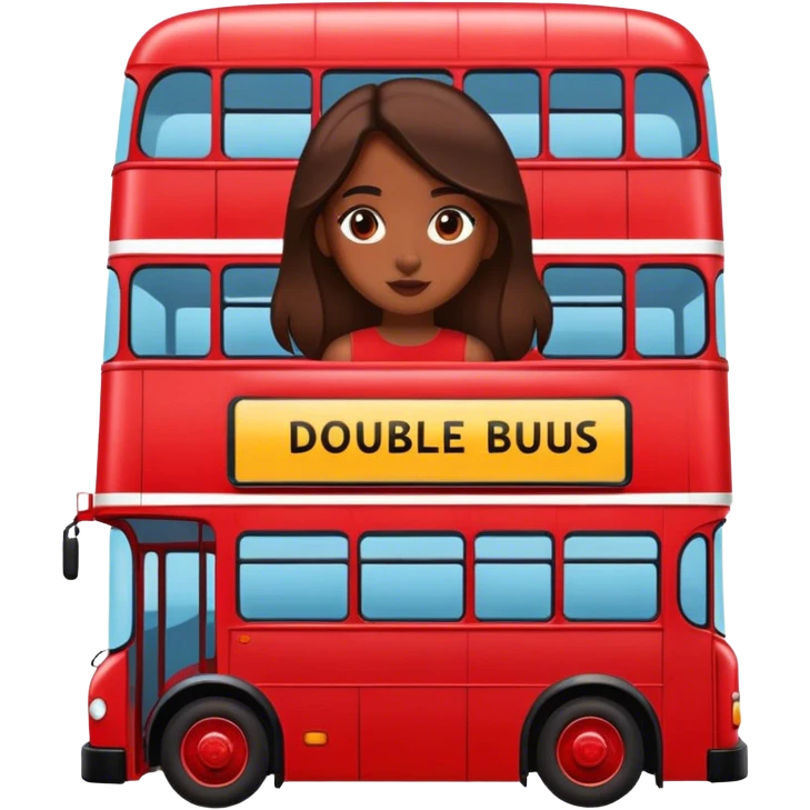  Girl on a double-decker red bus emoji