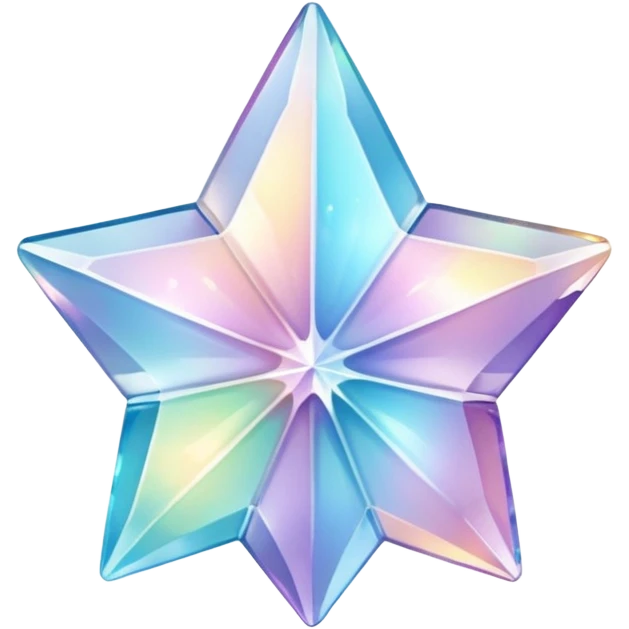 Pastel iridescent glass crystal estrella tornasolado emoji