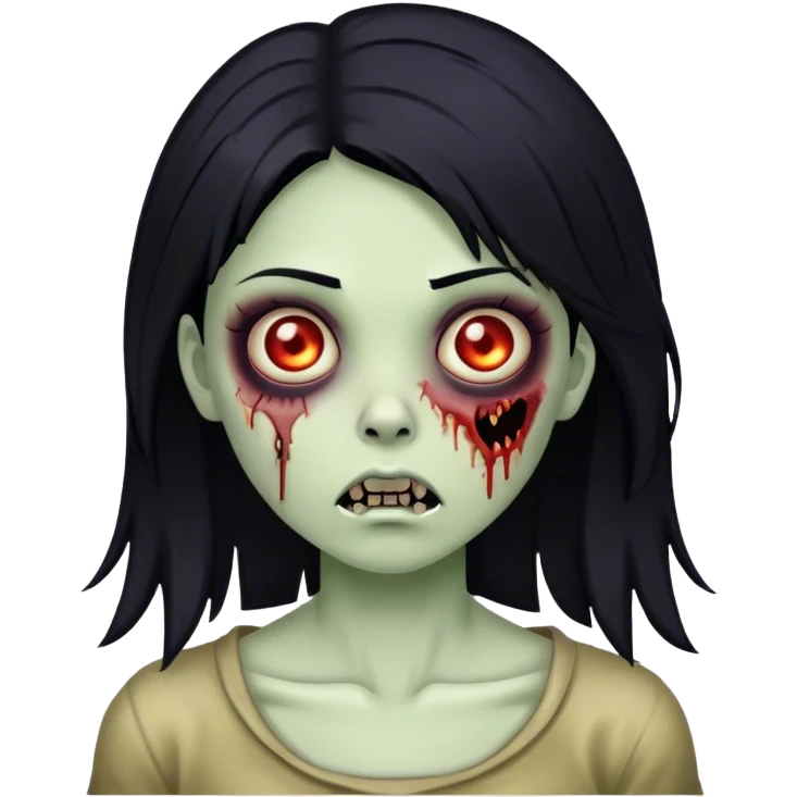 girl zombie with black hair emoji