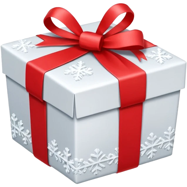 White Snow hold carton box gift emoji