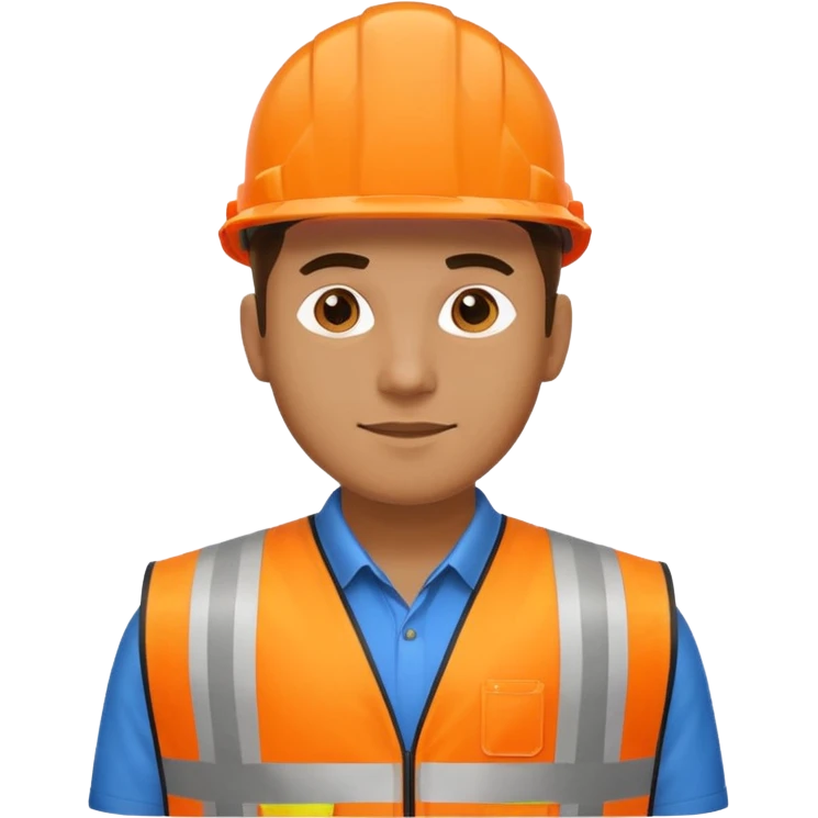 man in orange hi vis vest emoji