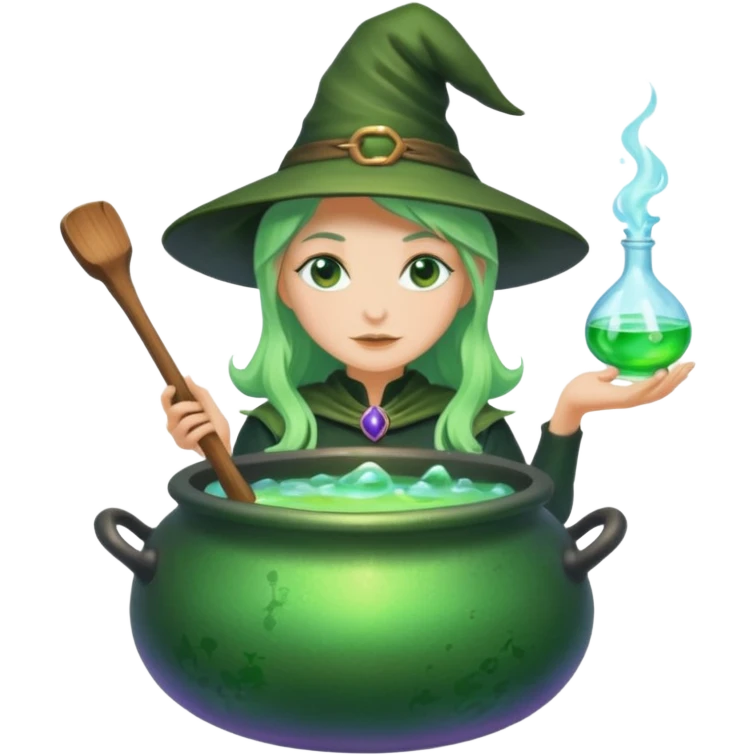 green witch cooking potion emoji
