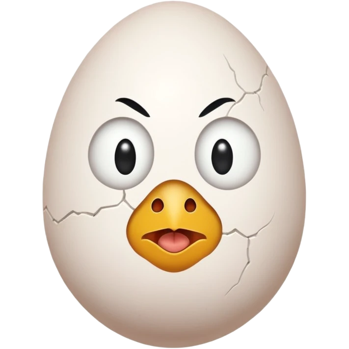 chiken egg with human mad face and feets emoji