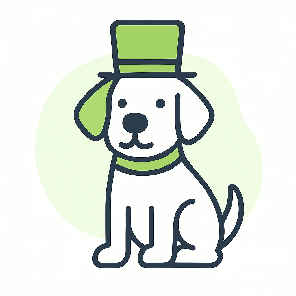 dog with tophat emoji