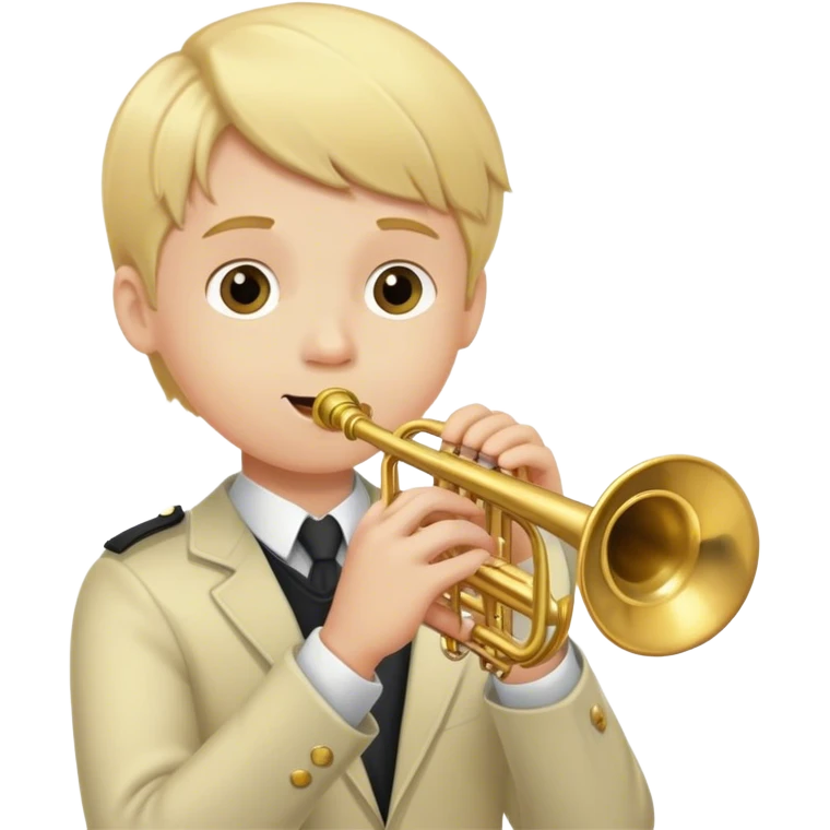 Blonde haired boy playing trumpet emoji