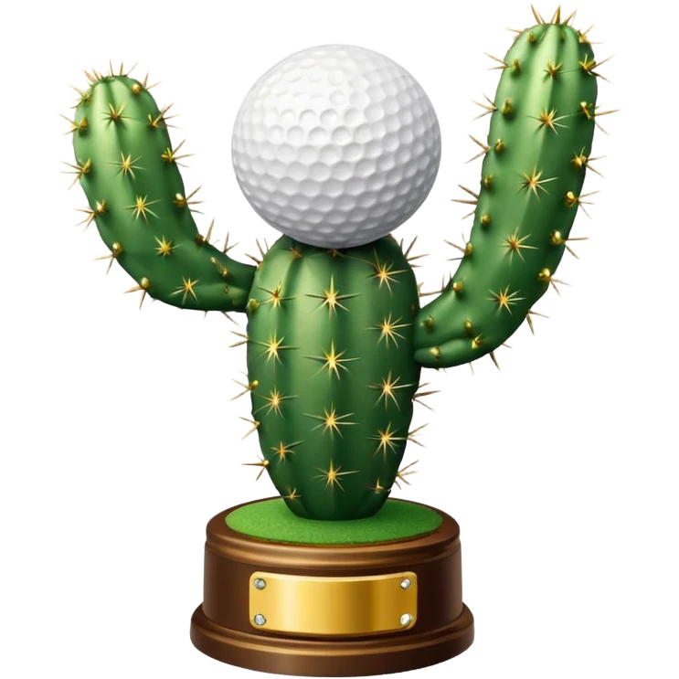 gold cactus trophy golf ball emoji
