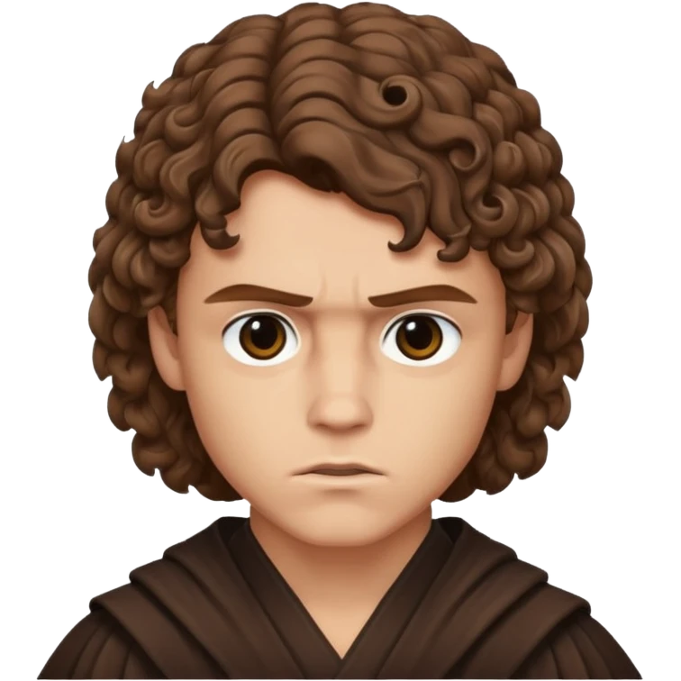 Anakin skywalker scar left eye curly brown hair emoji