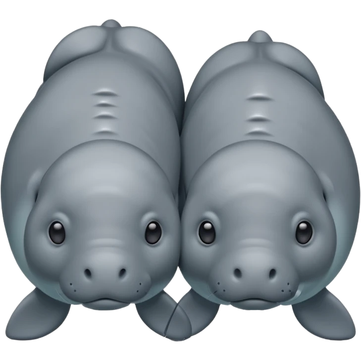 two manatees sad and distant emoji