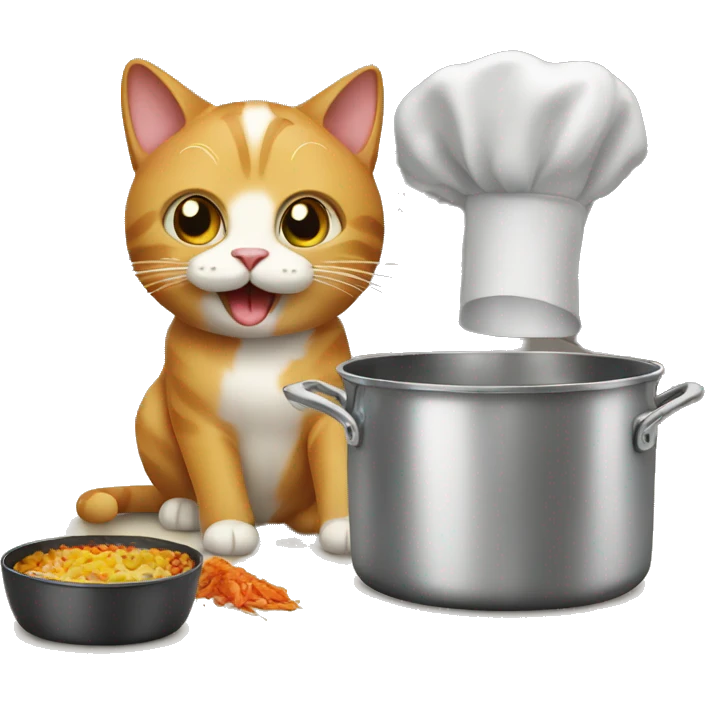 CAT cooking emoji