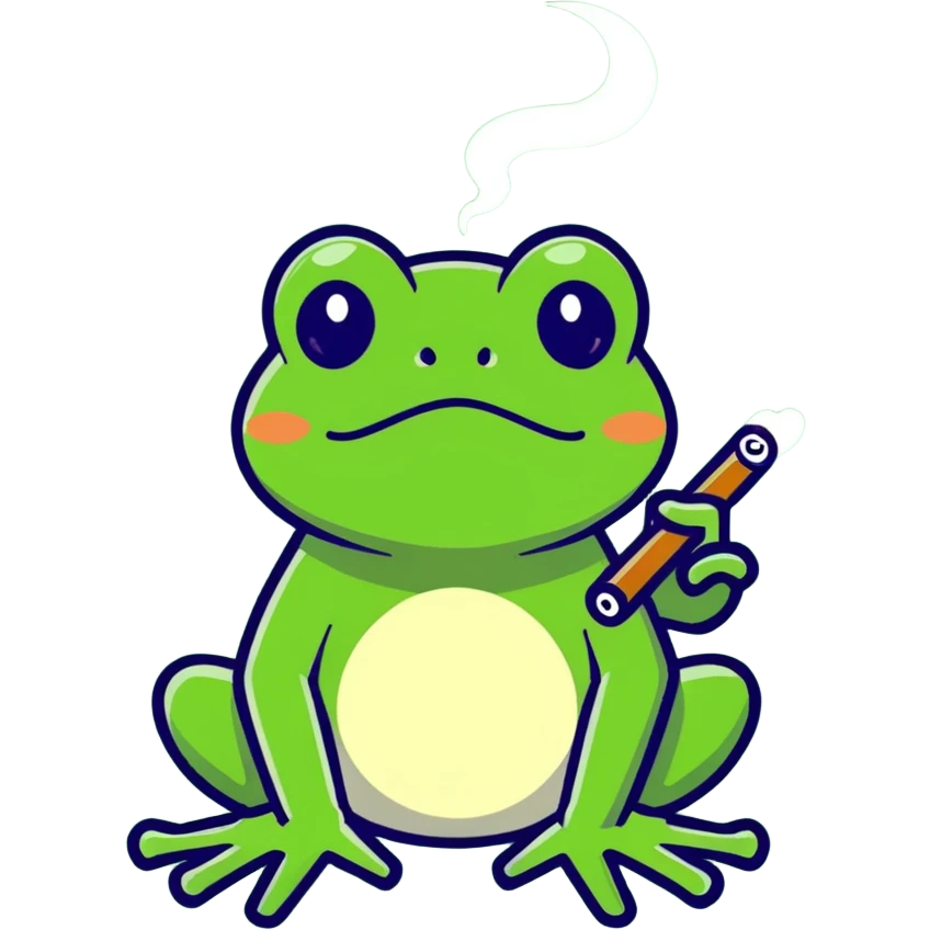 Frog smoking  emoji