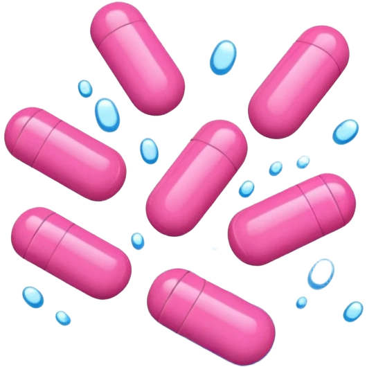 Pink pills in water emoji