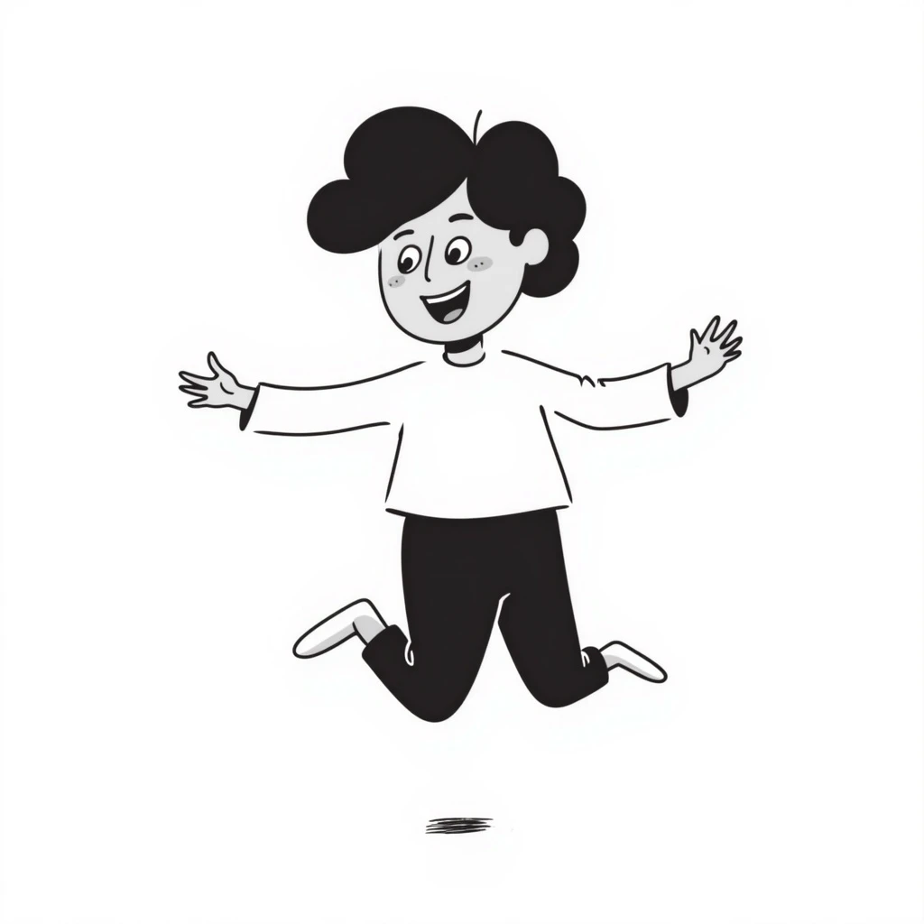 a happy kid, hand drawn doodle style emoji