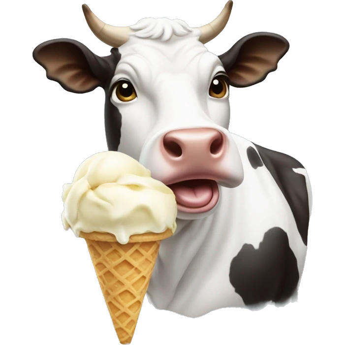 cow eat ice-cream emoji