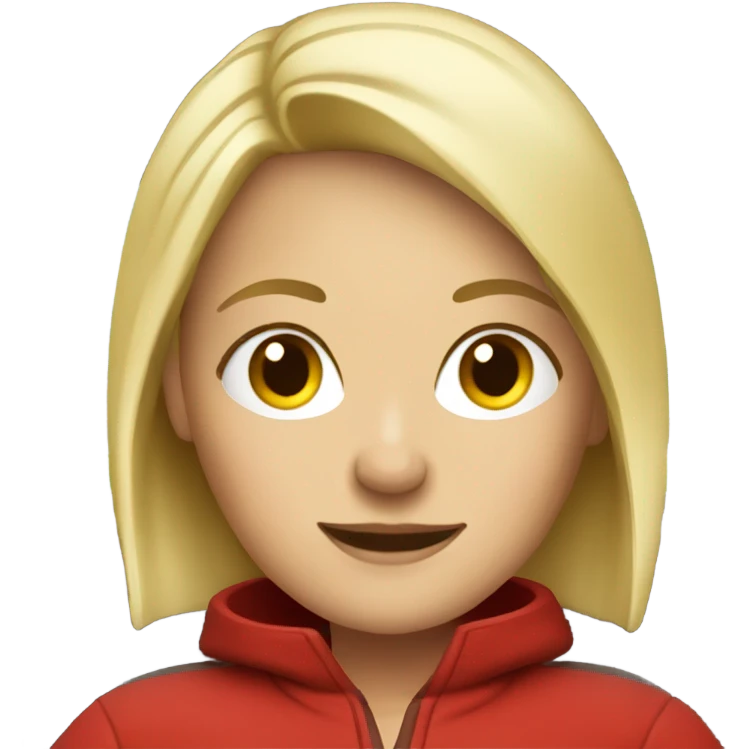 Blonde woman in red Volkswagen  emoji