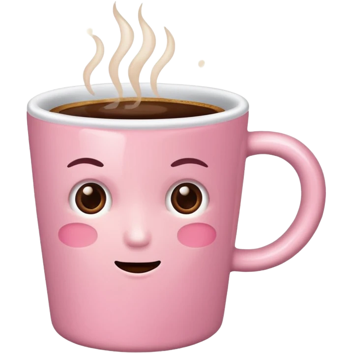 light-pink cup of coffee, no emotions emoji
