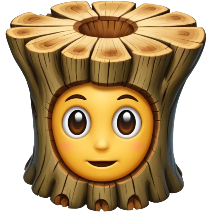 Madera cortada en tronco emoji