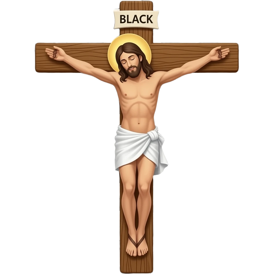 JESUS CRUCIFIED ON BLACK FRIDAY ON CROSS emoji