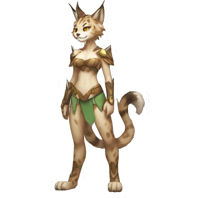 Anthro Sona Lynx-Fakémon Full Body emoji
