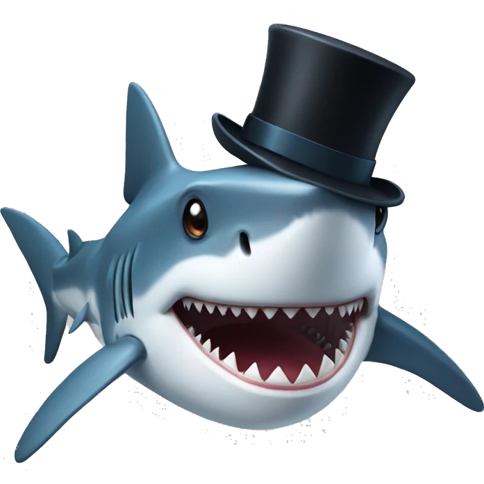 Shark with top hat emoji