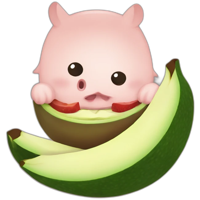Cerdo comiendo aguacate emoji