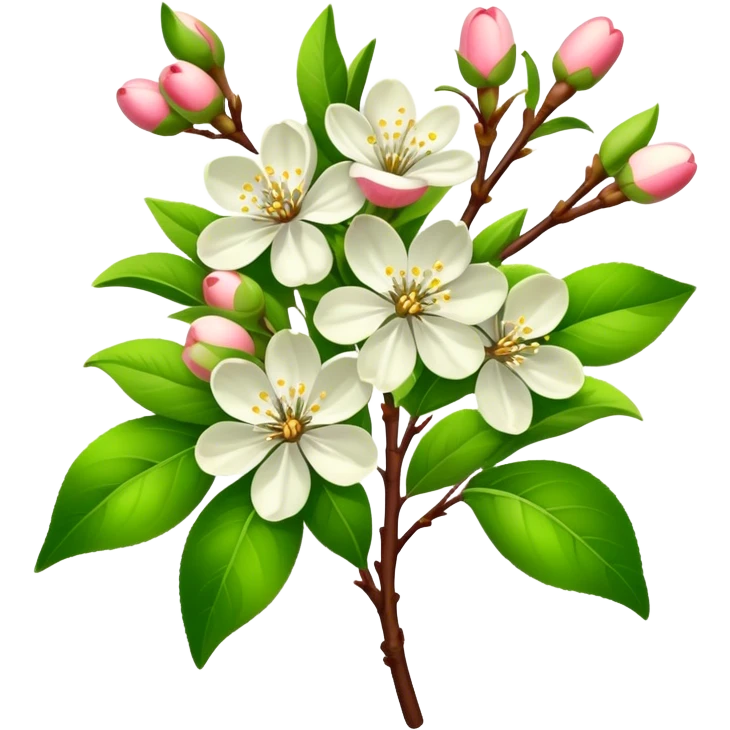 bouquet Apple blossom, luxuriant, stem, leaf, bud emoji