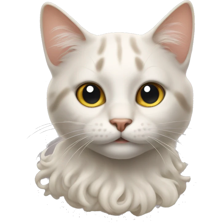 Cat with curly hai emoji