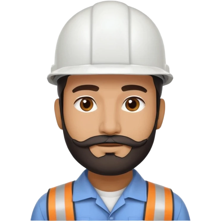 Indian muslim structural engineer wearing a white helmet.  also having small beard emoji