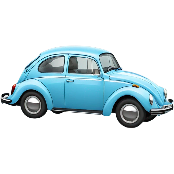 Light blue classic VW bug  emoji