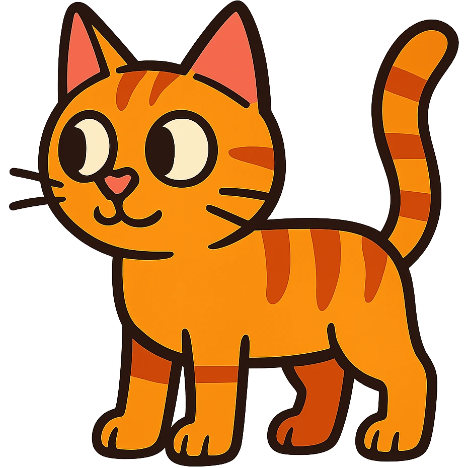cartoon cat standing looking sideways emoji
