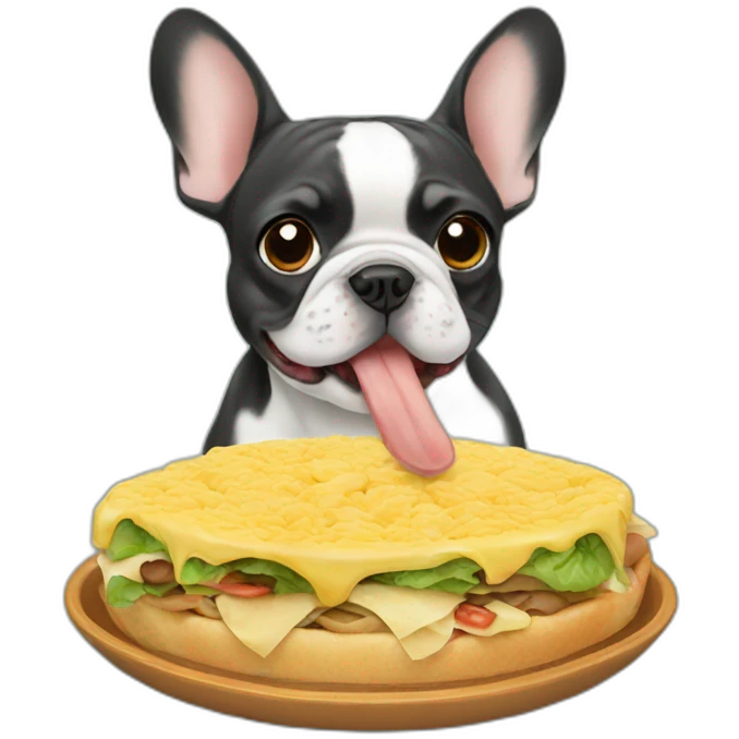 Frenchie eating emoji