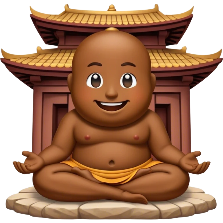 meditating laughing poop emoji at temple emoji
