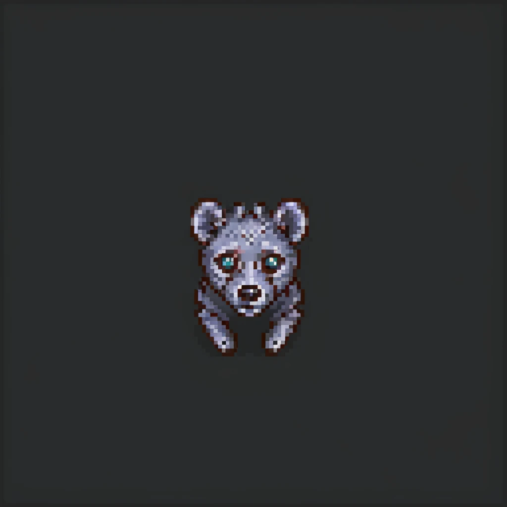 hyena, pixel art style emoji