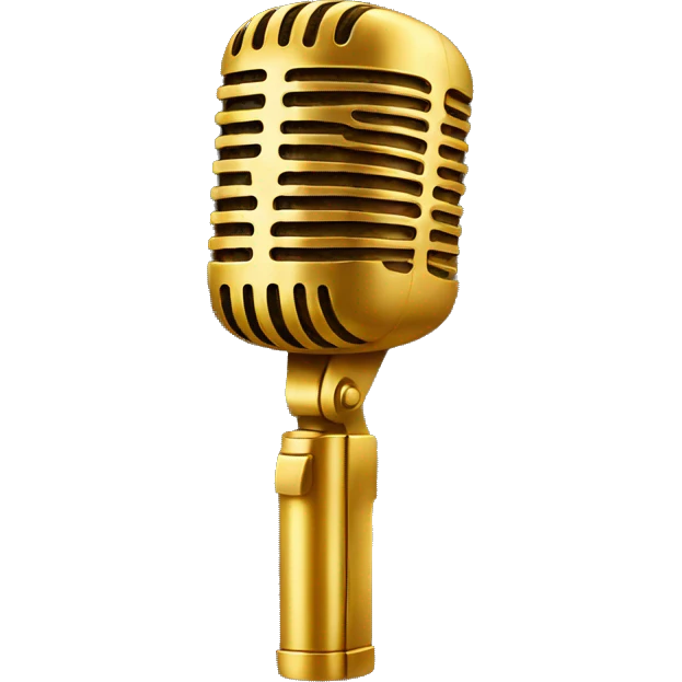 Gold microphone emoji