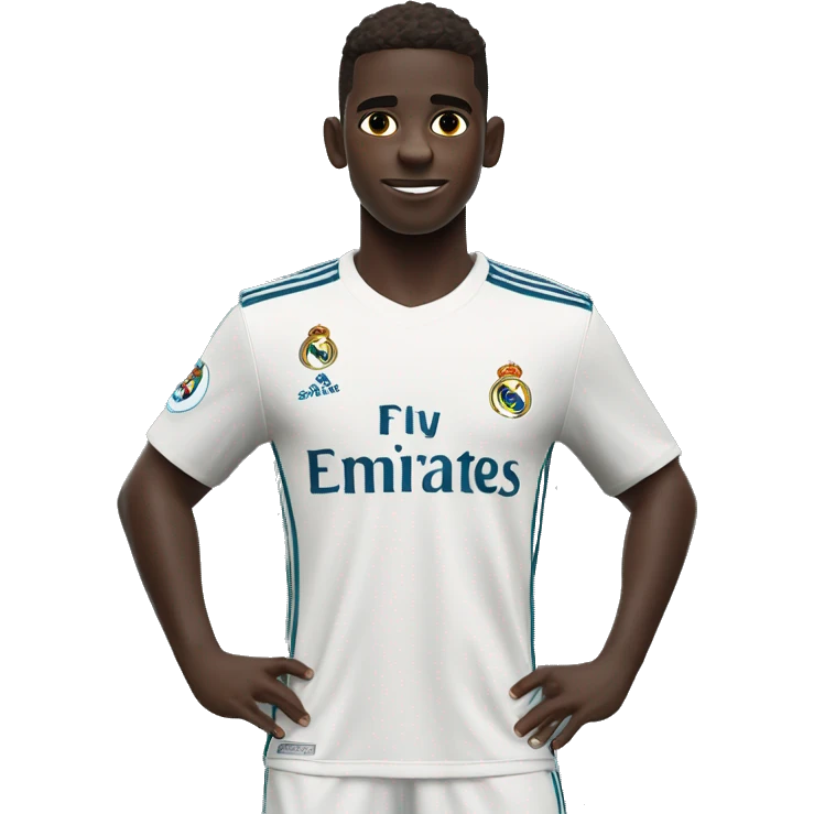 Vinicius Junior in real madrid shirt, torso up emoji