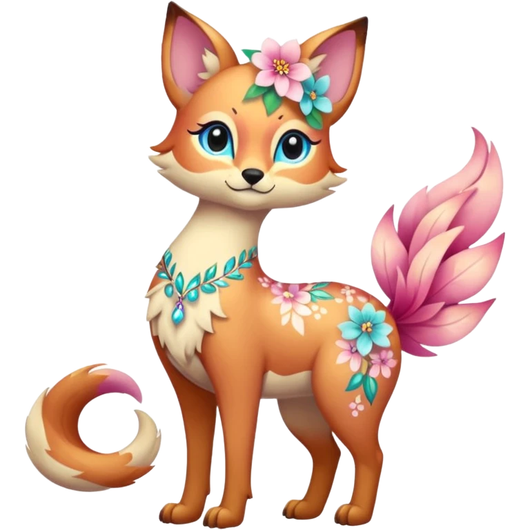 Multicolored sparkly pastel dark iridescent light pale gloomy spooky cute adorable pretty cool elegant realistic floral exotic Falvie-Fionbri, full body emoji