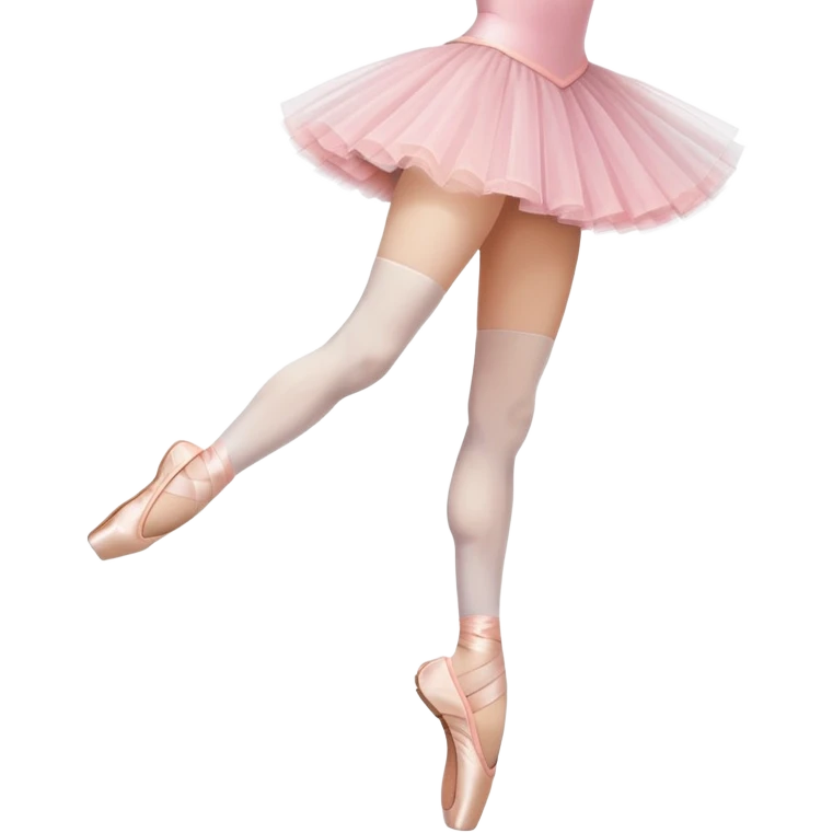 Coffee mug with ballerina legs in a pointe position wearing a ballet tutu emoji