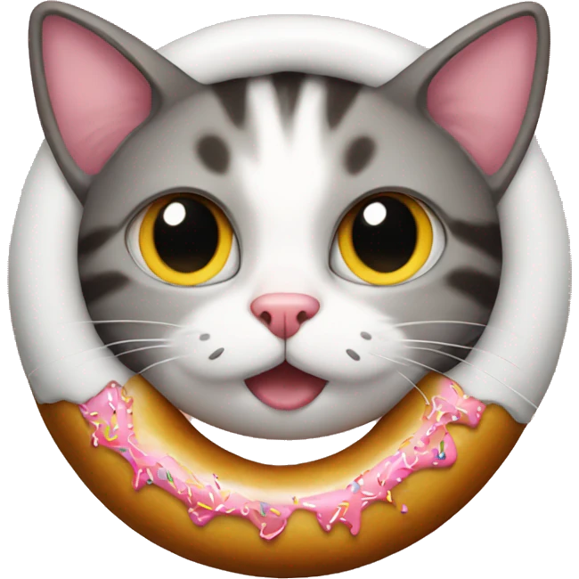 cat earing donut  emoji